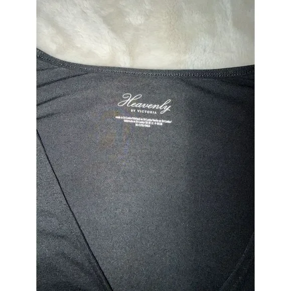 Victoria's Secret Heavenly Black Modal Wrap Crop Top Long Sleeve Size M - Picture 3 of 7